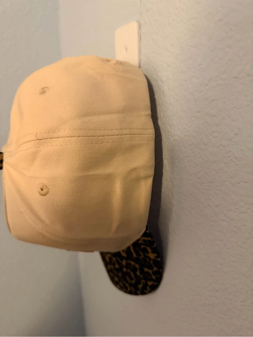 Howdy Embroidered Leopard Trim Baseball Cap - Tan and Leopard